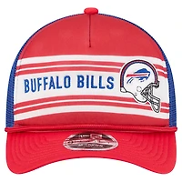 Men's New Era  Red Buffalo Bills  Linear A-Frame 9FORTY Adjustable Hat