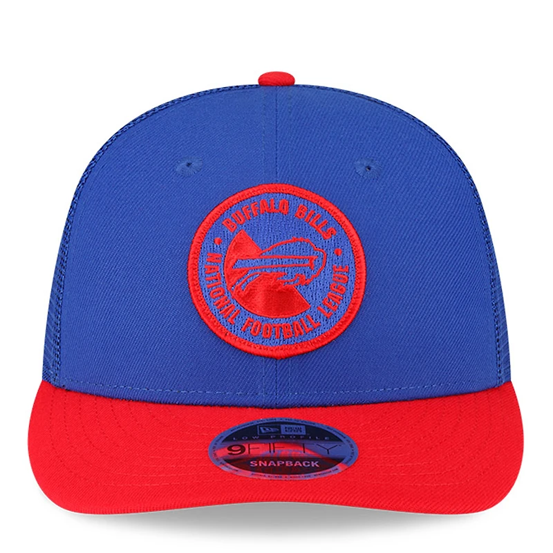Casquette Snapback 9FIFTY Low Profile 2023 Sideline Low Profile pour homme des Buffalo Bills de New Era, bleu royal/rouge