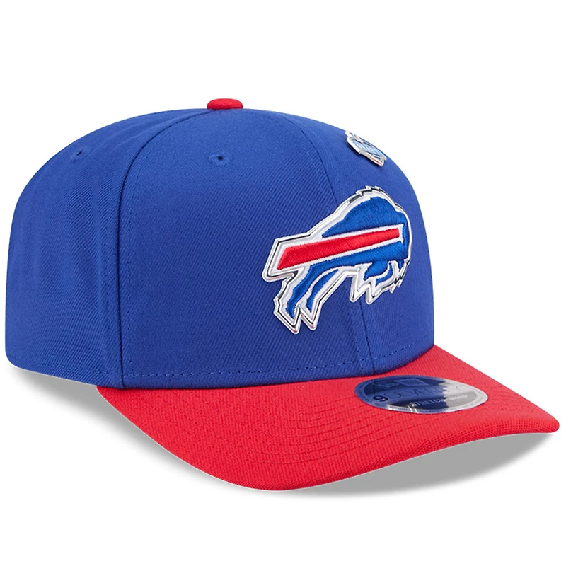 Casquette ajustable New Era pour homme, bleu royal/rouge, Buffalo Bills, repêchage NFL 2026, modèle 9SEVENTY