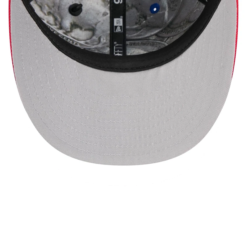 Casquette snapback New Era 9FIFTY pré-courbée pour homme, bleu royal/rouge, Buffalo Bills, édition spéciale draft NFL 2026.