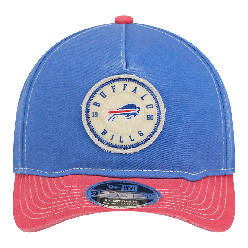 Casquette ajustable New Era 9FORTY Buffalo Bills Royal/Rouge pour homme