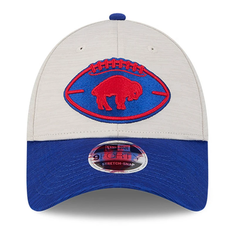 Casquette ajustable Royal Buffalo Bills 2024 Sideline 9FORTY New Era pour homme