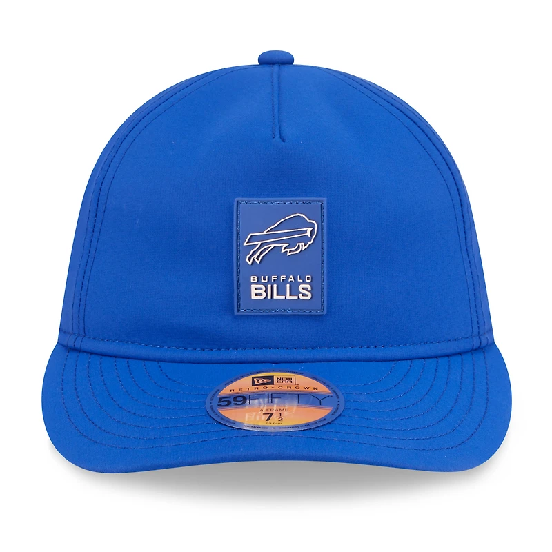 Casquette ajustée New Era Royal Buffalo Bills 2025 Sideline Retro Crown 59FIFTY pour homme