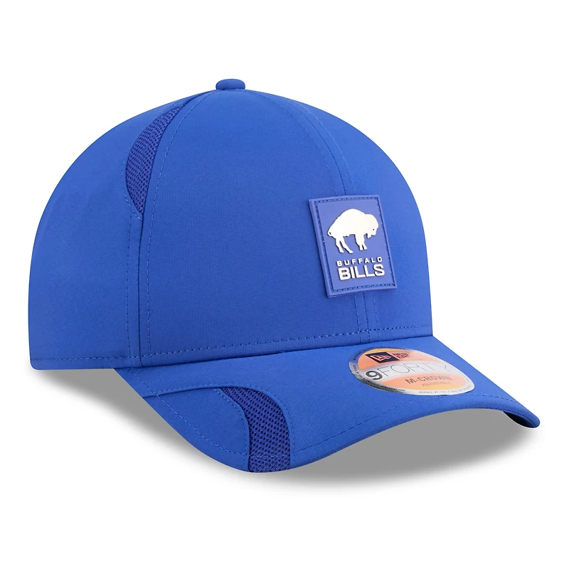 Casquette ajustable New Era Royal Buffalo Bills 2025 Sideline Throwback M-Crown 9FORTY pour homme