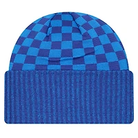 Bonnet en tricot à revers à carreaux Royal Buffalo Bills de New Era pour homme