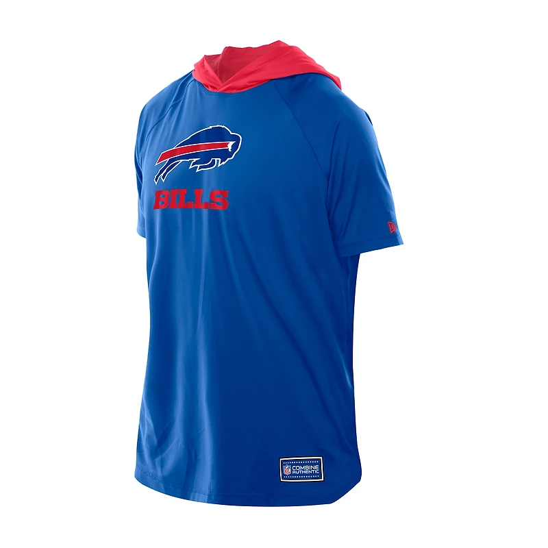 T-shirt à capuche et manches courtes raglan authentique des Buffalo Bills de New Era pour homme