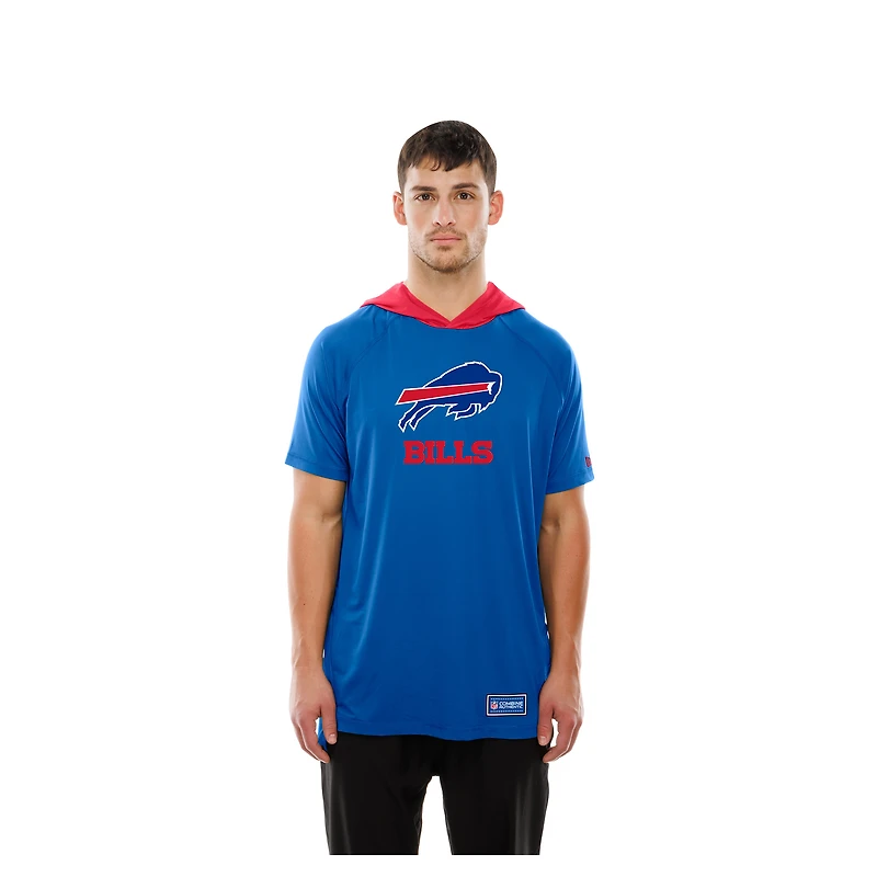 Men's New Era  Royal Buffalo Bills Combine Authentic Hooded Raglan Short-Sleeve T-Shirt