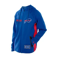 Sweat à capuche entièrement zippé New Era Royal Buffalo Bills Combine Authentic Raglan Scuba pour homme