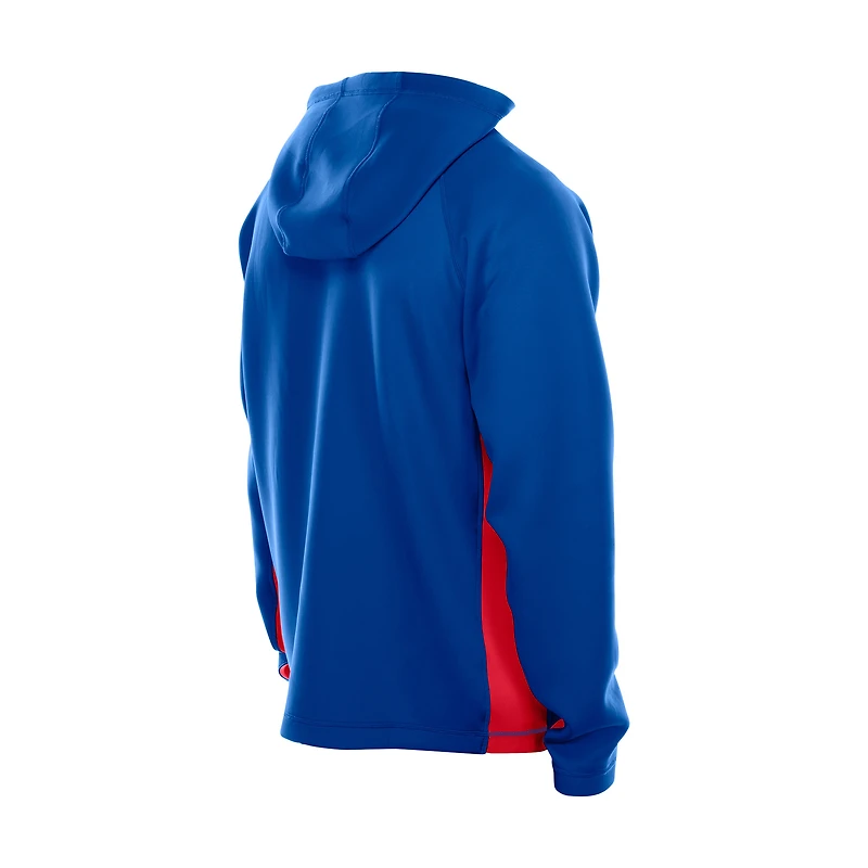 Sweat à capuche entièrement zippé New Era Royal Buffalo Bills Combine Authentic Raglan Scuba pour homme