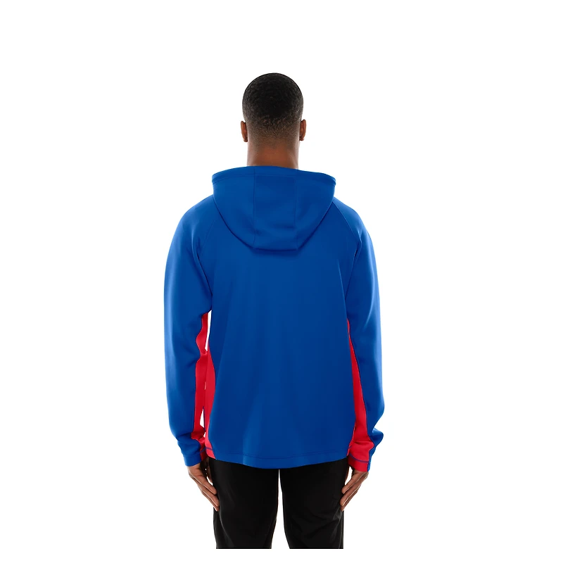 Sweat à capuche entièrement zippé New Era Royal Buffalo Bills Combine Authentic Raglan Scuba pour homme