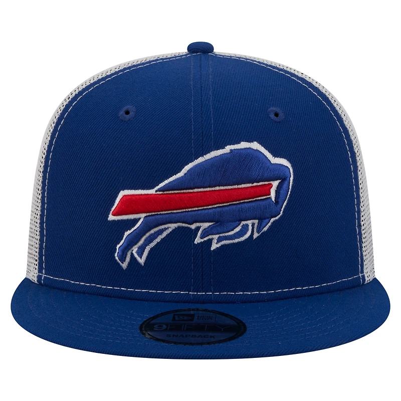 Casquette trucker snapback New Era Royal Buffalo Bills Core Team 9FIFTY pour homme