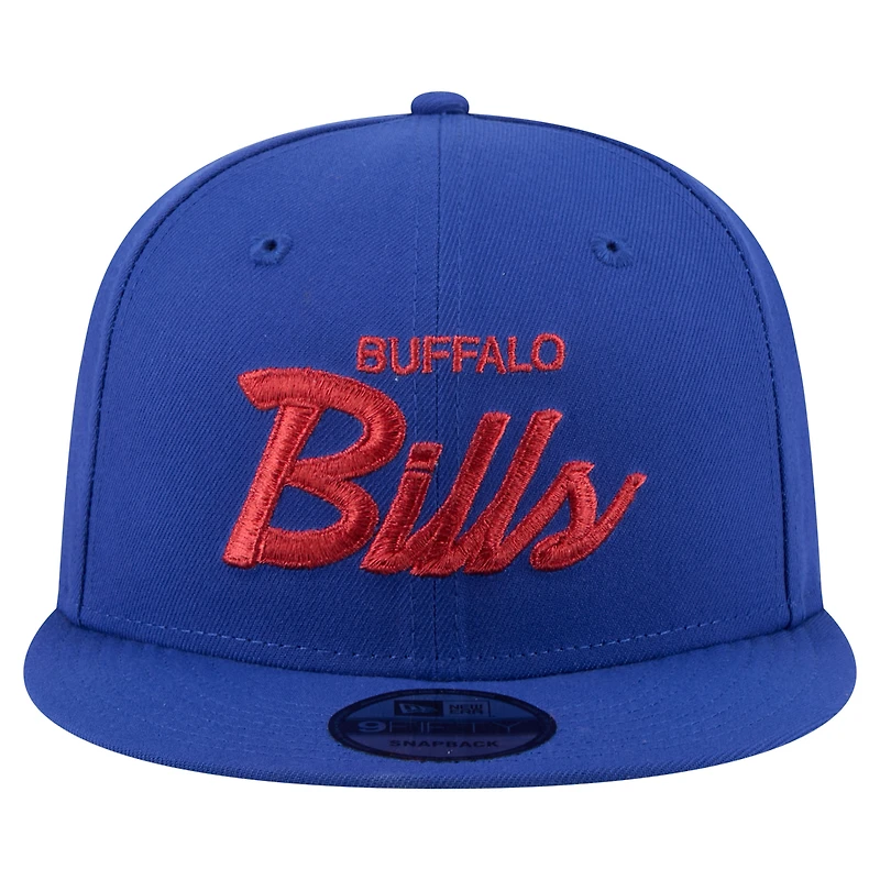 Casquette snapback New Era Royal Buffalo Bills Core Team Script 9FIFTY pour homme