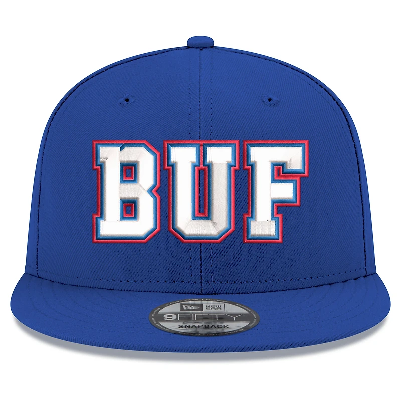 Casquette snapback New Era Royal Buffalo Bills Highmark Stadium saison inaugurale 9FIFTY pour homme