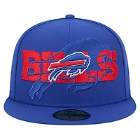 Casquette ajustée New Era Royal Buffalo Bills Overlap Wordmark 59FIFTY pour homme