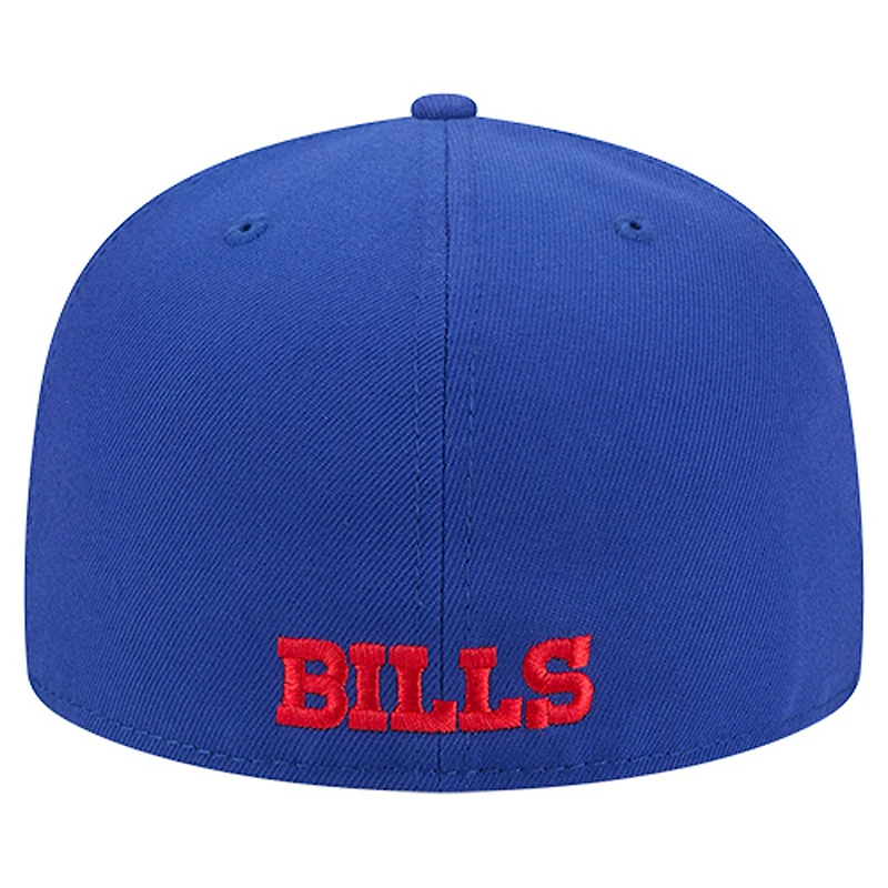 Men's New Era Royal Buffalo Bills Overlap Wordmark 59FIFTY Fitted Hat