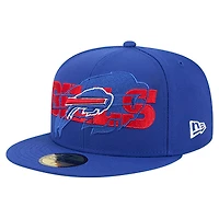 Casquette ajustée New Era Royal Buffalo Bills Overlap Wordmark 59FIFTY pour homme