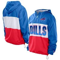 Coupe-vent à capuche et fermeture éclair quart de tour New Era Royal Buffalo Bills pour homme
