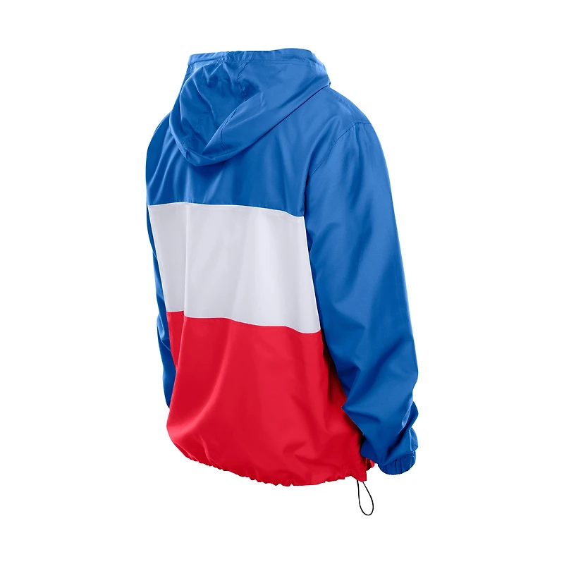 Coupe-vent à capuche et fermeture éclair quart de tour New Era Royal Buffalo Bills pour homme