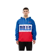 Coupe-vent à capuche et fermeture éclair quart de tour New Era Royal Buffalo Bills pour homme