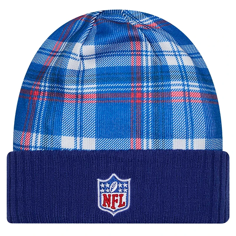 Bonnet en tricot à revers Royal Buffalo Bills Sideline Statement pour homme de New Era