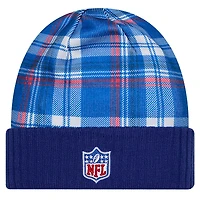 Bonnet en tricot à revers Royal Buffalo Bills Sideline Statement pour homme de New Era