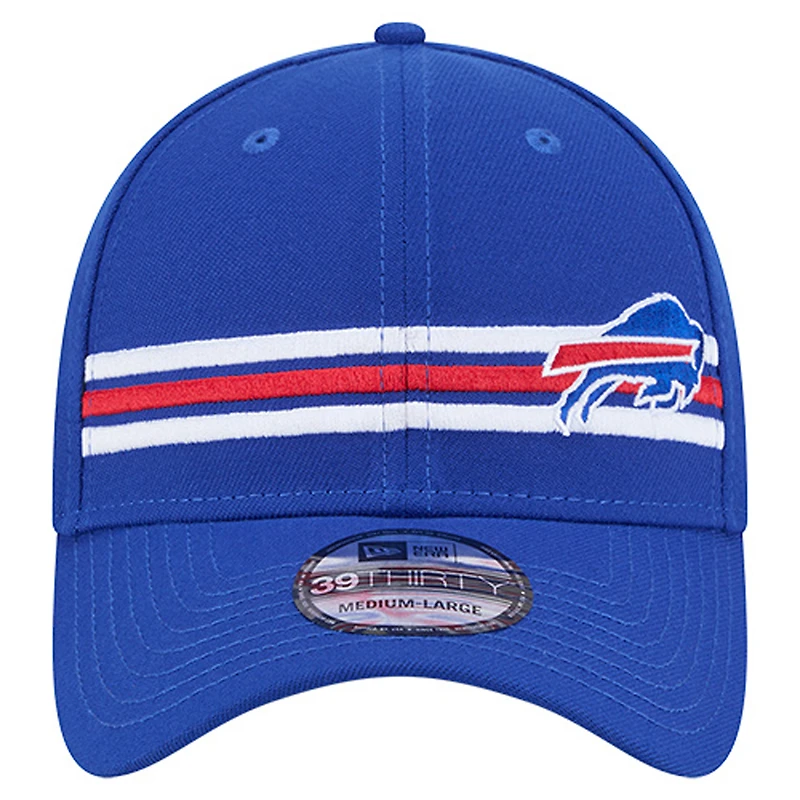Men's New Era Royal Buffalo Bills Stripes 39THIRTY Flex Hat