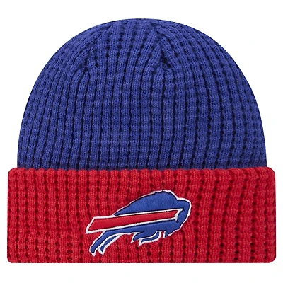 Bonnet en tricot gaufré à revers Royal Buffalo Bills New Era pour homme