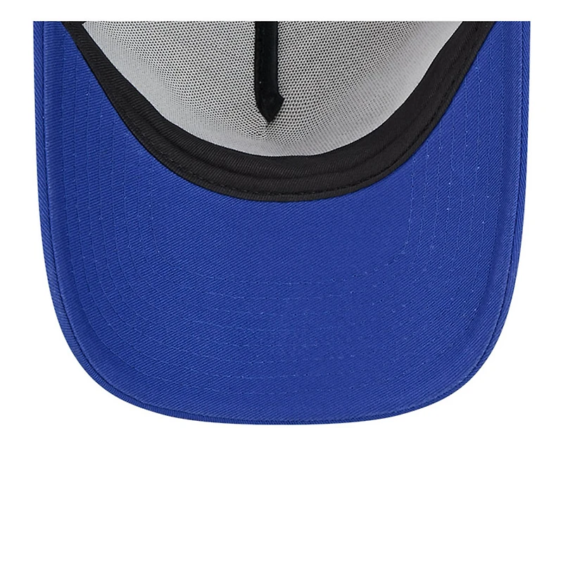 Men's New Era Stone/Royal Buffalo Bills 2024 NFL Sideline Historic 9FORTY A-Frame Trucker Adjustable Hat