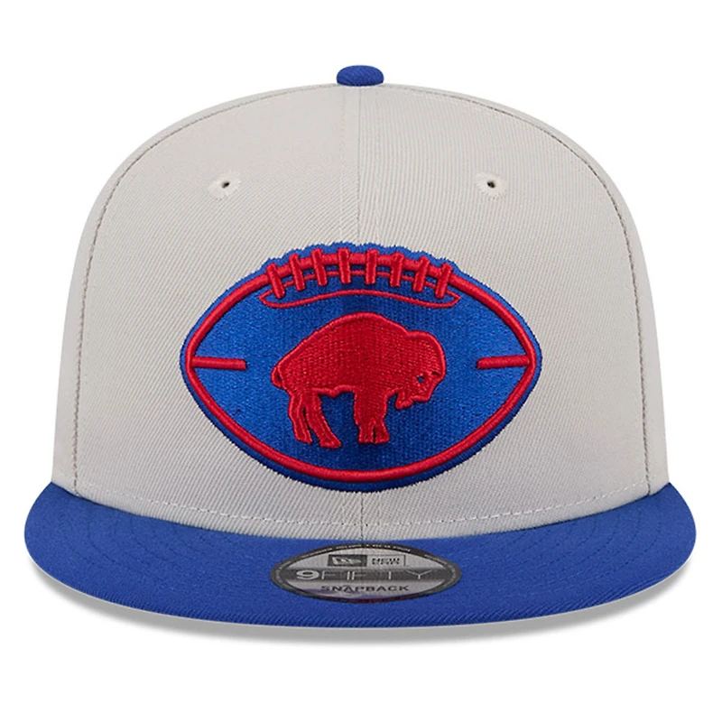Men's New Era Stone/Royal Buffalo Bills 2024 Sideline Historic 9FIFTY Snapback Hat