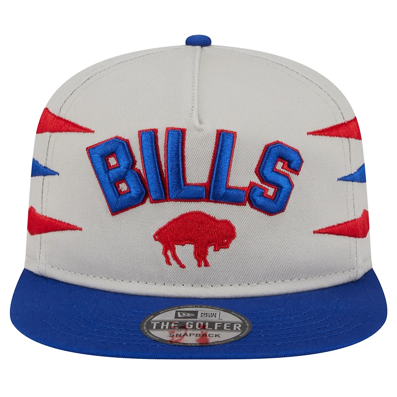 Men's New Era Stone/Royal Buffalo Bills Athletic Golfer Snapback Hat