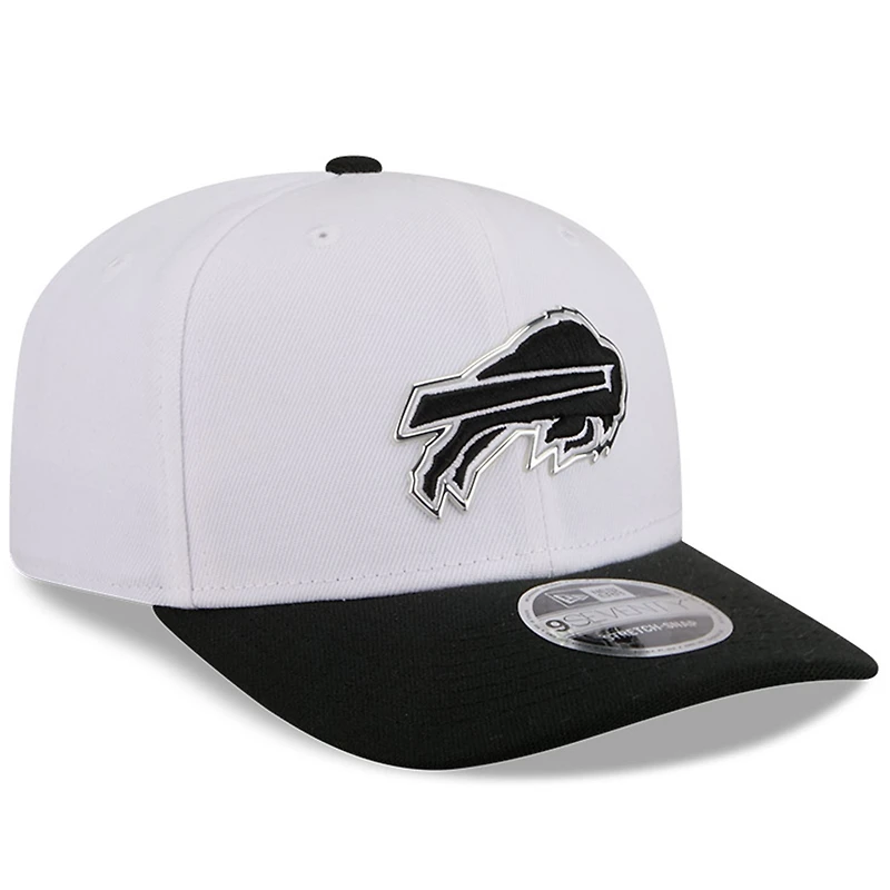 Casquette ajustable New Era blanche et noire Buffalo Bills 2026 NFL Draft 9SEVENTY pour homme