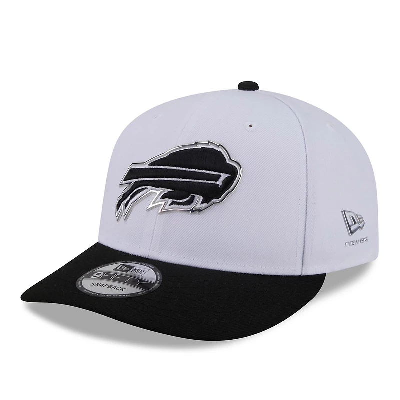 Casquette snapback New Era blanche et noire Buffalo Bills 2026 NFL Draft 9FIFTY pré-courbée pour homme