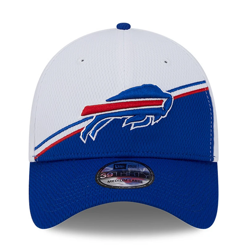 Casquette Flex Line 39THIRTY Sideline 2023 New Era pour homme, blanc/royal Buffalo Bills