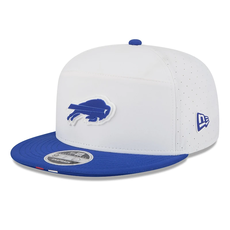 Casquette snapback 9FIFTY à panneaux divisés New Era pour homme, blanc/bleu royal, Buffalo Bills, camp d'entraînement NFL 2025