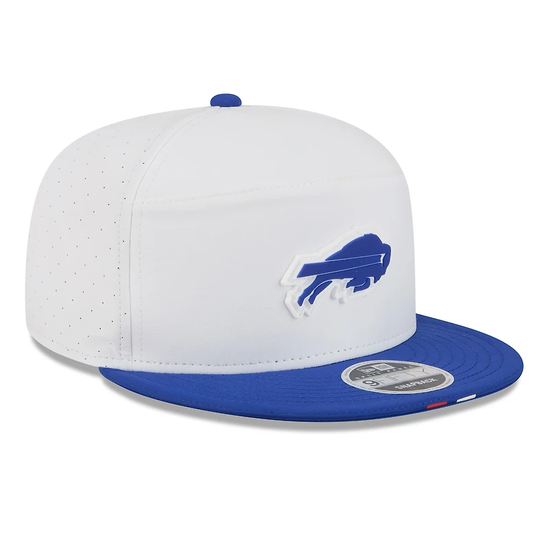 Men's New Era White/Royal Buffalo Bills 2025 NFL Training Camp Split Panel 9FIFTY Snapback Hat