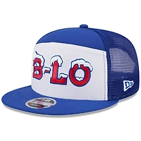 Casquette snapback 9FIFTY à panneau divisé pour homme, collection Rivalries 2025 des Buffalo Bills, New Era, blanc/bleu royal