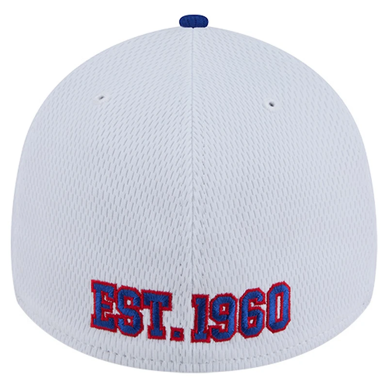 Casquette 39THIRTY Flex New Era pour homme, blanche/bleue, Buffalo Bills, Dashmark Rays