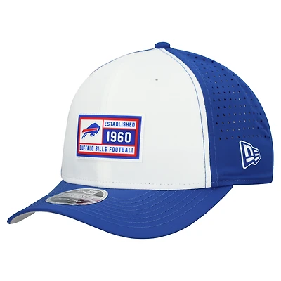 Men's New Era White/Royal Buffalo Bills Established Patch 9SEVENTY Adjustable Hat