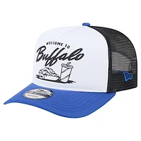 Men's New Era White/Royal Buffalo Bills Foodie 9FIFTY A-Frame Trucker Snapback Hat
