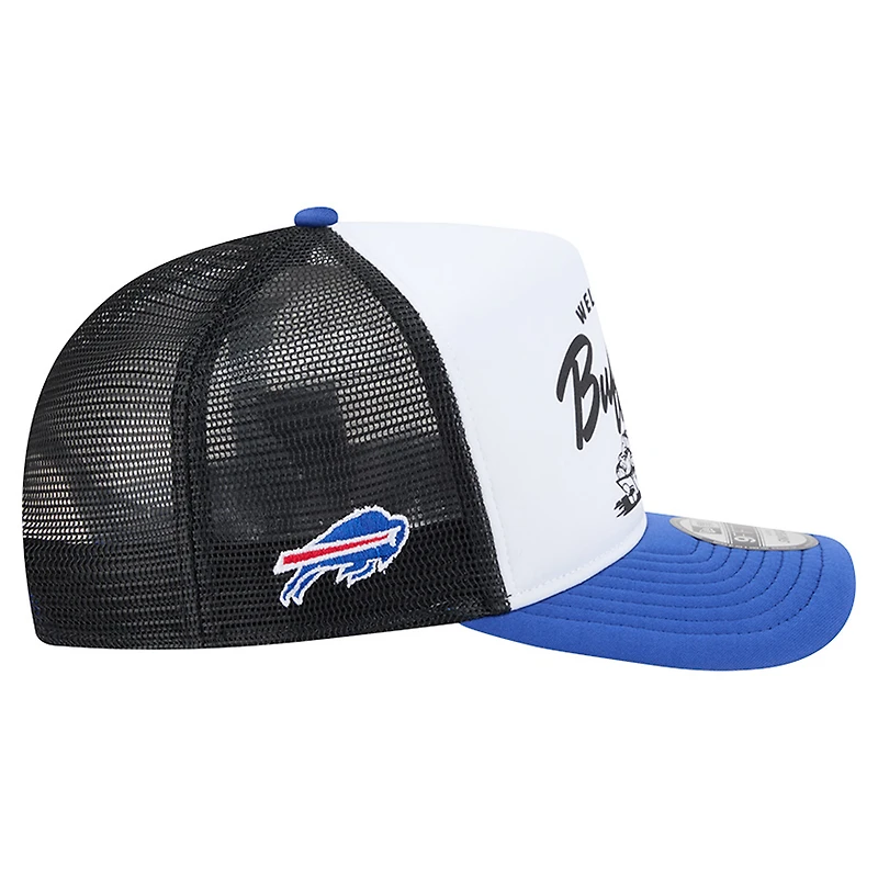 Men's New Era White/Royal Buffalo Bills Foodie 9FIFTY A-Frame Trucker Snapback Hat