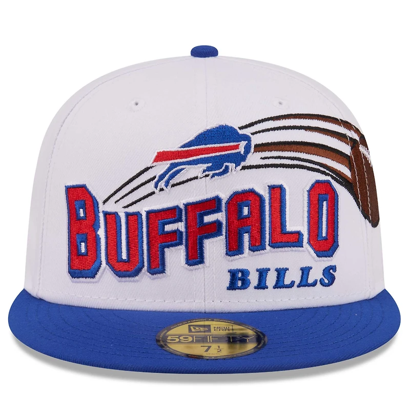 Men's New Era White/Royal Buffalo Bills Retro Swoop 59FIFTY Fitted Hat