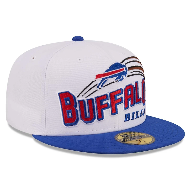 Men's New Era White/Royal Buffalo Bills Retro Swoop 59FIFTY Fitted Hat