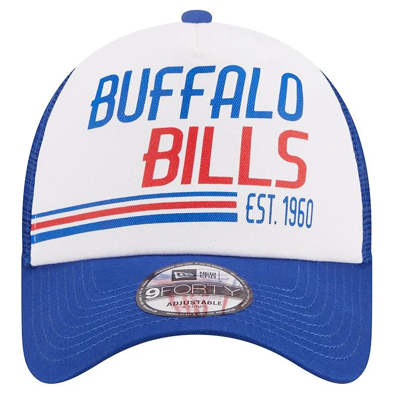 Men's New Era /Royal Buffalo Bills Stacked A-Frame Trucker 9FORTY Adjustable Hat