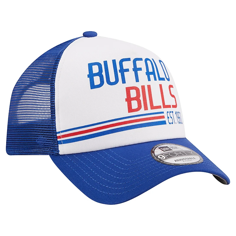 Men's New Era /Royal Buffalo Bills Stacked A-Frame Trucker 9FORTY Adjustable Hat