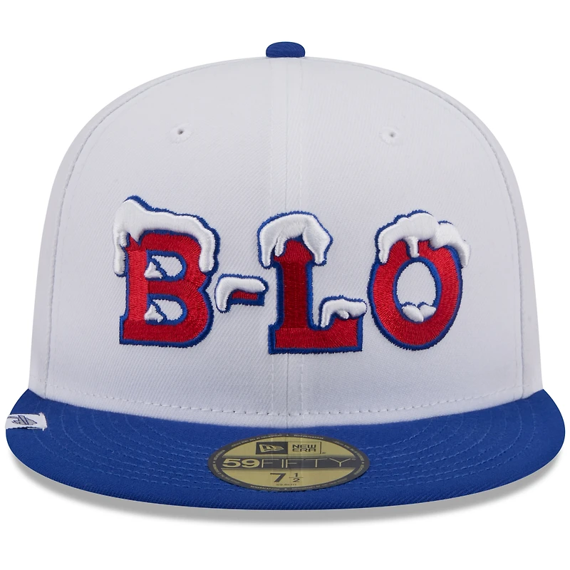 Casquette ajustée 59FIFTY New Era pour homme, collection Rivalries 2025 des Buffalo Bills, blanche