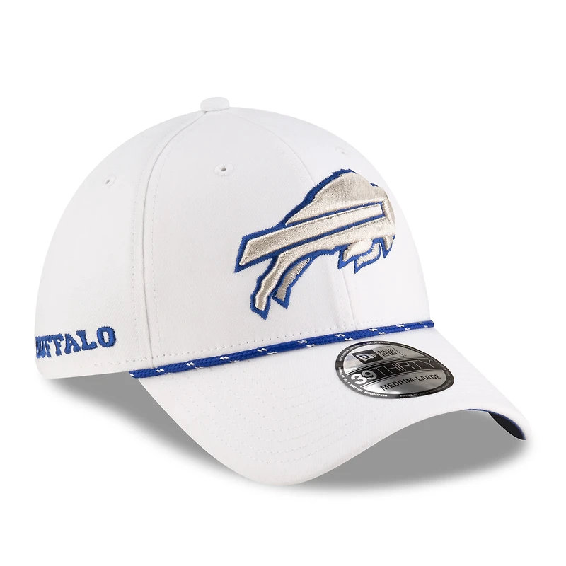 Casquette 39THIRTY Flex blanche New Era pour homme, collection Rivalries 2025 des Buffalo Bills