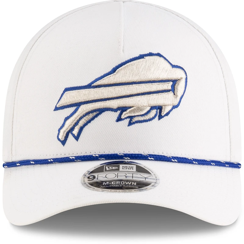 Men's New Era White Buffalo Bills 2025 Rivalries Collection On-Field 9FORTY M-Crown A-Frame Adjustable Hat