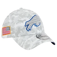 Casquette New Era blanche Buffalo Bills 2025 Salute to Service pour homme, pack fan 39THIRTY Flex