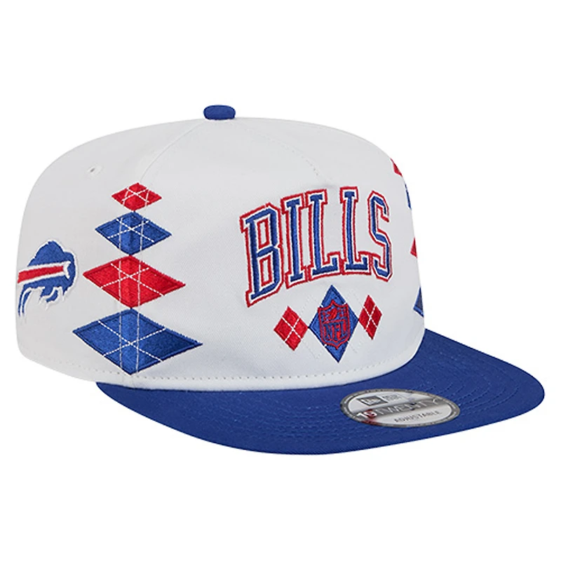 Men's New Era  White Buffalo Bills Argyle 19TWENTY Adjustable Hat