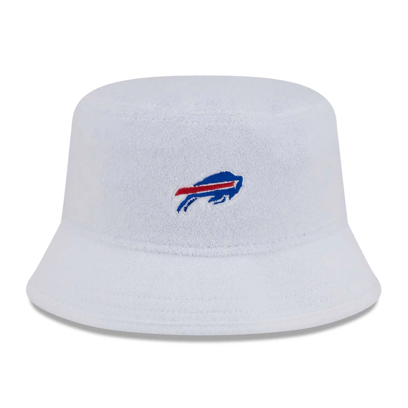 Men's New Era White Buffalo Bills Court Sport Terry Bucket Hat